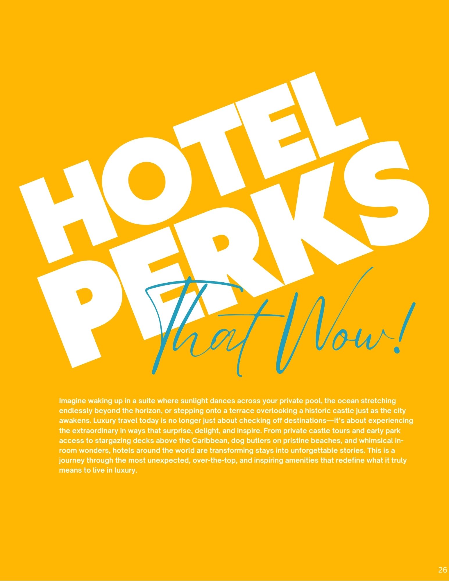 HOTEL PERKS THAT WOW